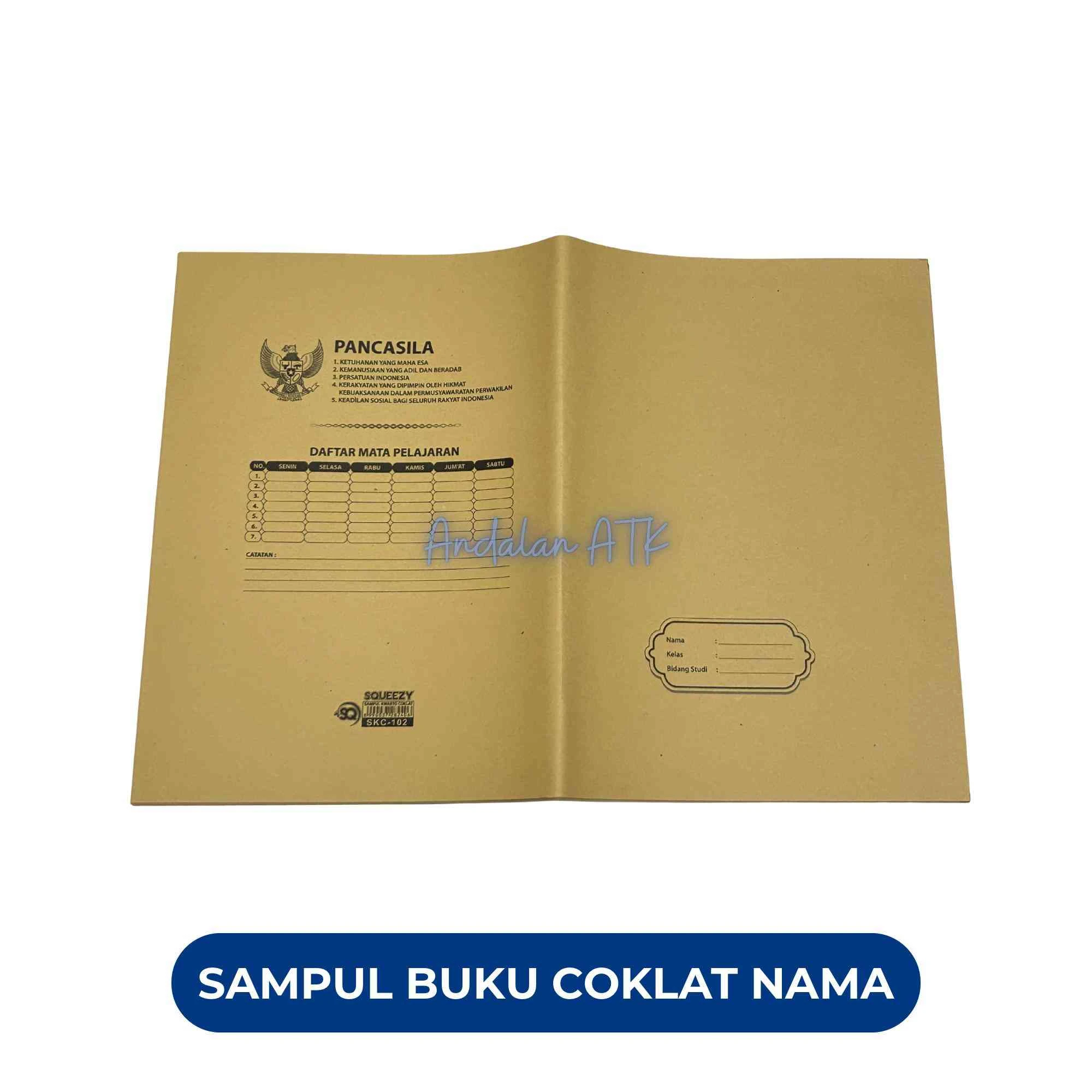 Sampul Buku Coklat Dengan Label Nama Isi 20 Lembar